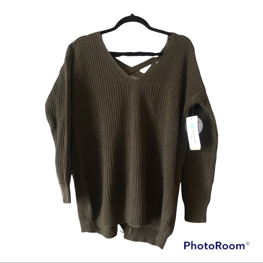 NWT Oversized RD Style Stitch Fix Aru Lace Up Back Pullover - Sweater 🤍